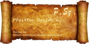 Pfeiffer Szolón névjegykártya